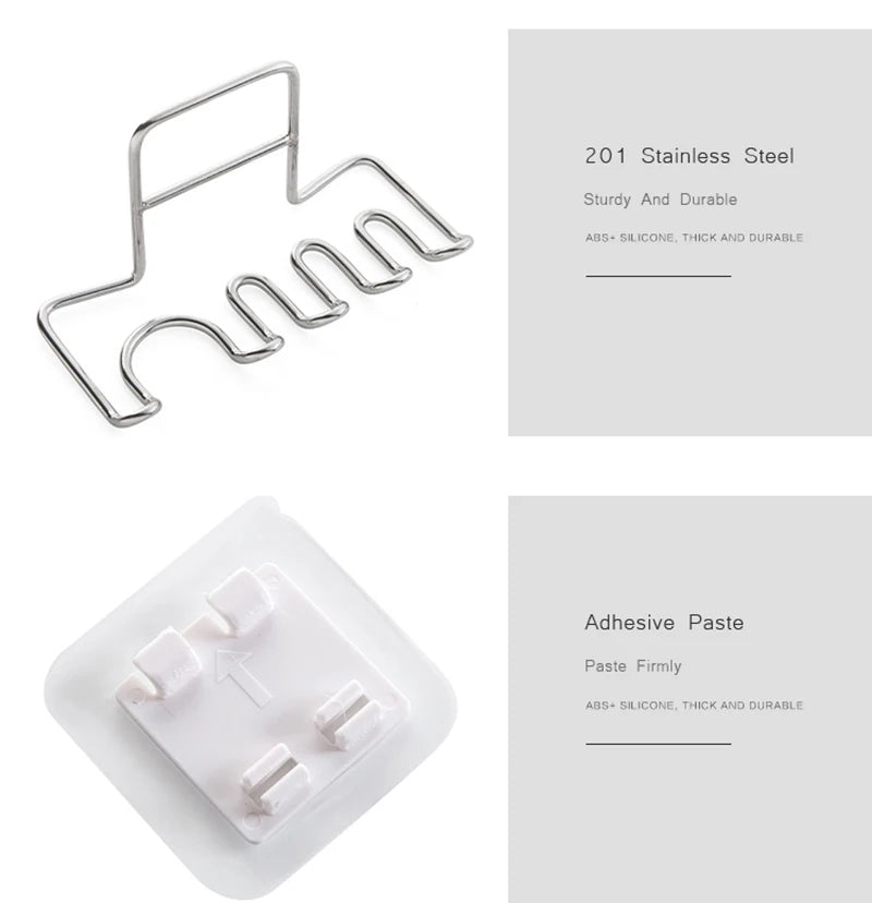 Stainless steel wall-mounted toothbrush holder