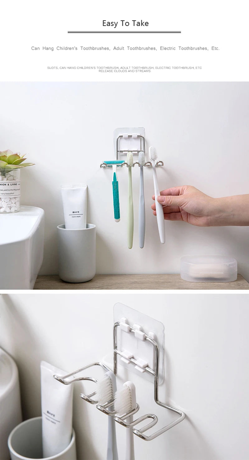 Wall-mounted toothbrush holder stainless steel