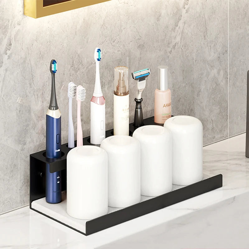 Wall-mounted toothbrush holder for electric toothbrushes