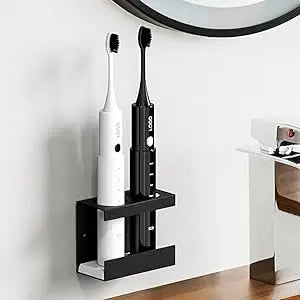 Wall-mounted toothbrush holder for electric toothbrushes