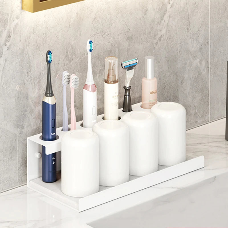 Wall-mounted toothbrush holder for electric toothbrushes