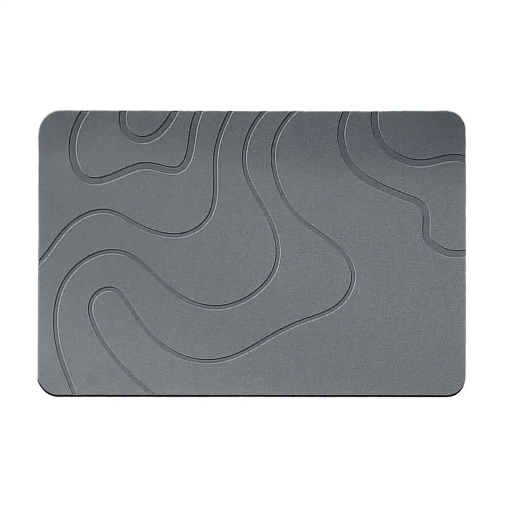 Diatomite bath mat in modern bathroom