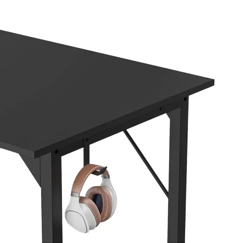 32 Inch Office Small Computer Desk Modern Simple Style Writing Study Work Table for Home Bedroom - Black