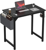 32 Inch Office Small Computer Desk Modern Simple Style Writing Study Work Table for Home Bedroom - Black