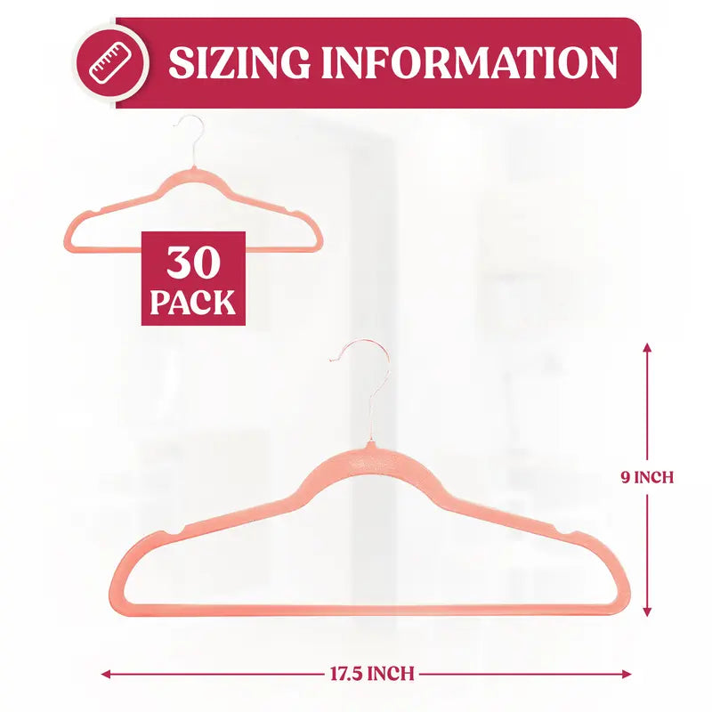 Lux Decor Velvet Hangers Pack of 50, Non-Slip Flocked Felt Hangers - Unbreakable Smooth Space Saving Clothes Hangers for Cupboard - Luxurious & Durable Heavy Duty Suit Hanger with 360 Rotatable Hook, Home Decor Essentials Hanging Organiser Set
