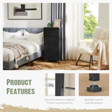 Sweetcrispy Home Furniture Dresser for Bedroom, Storage Drawers, Skinny Fabric Storage Tower with 4 Drawers, Tower Organizer Unit, Chest of Drawers with Wooden Top for Closet, Nursery, Laundry, Living Room, Hallway, Entryway