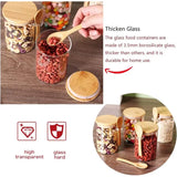 Glass Jars with Bamboo Lids and Wooden Spoons Set of 4, Coffee Tea Sugar Container Set for Loose Tea Canister Storage, Overnight Oats Containers with Scoop for Seasoning, Coffee, Yogurt Bottles Tin