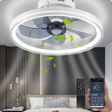Baysquirrel Ceiling Fans with Lights, Flush Mount Modern Ceiling Fan and App & Remote Control, 19" LED Bladeless Ceiling Fans, Stepless Dimmable 3 Colors and 6 Speeds