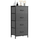Sweetcrispy Home Furniture Dresser for Bedroom, Storage Drawers, Skinny Fabric Storage Tower with 4 Drawers, Tower Organizer Unit, Chest of Drawers with Wooden Top for Closet, Nursery, Laundry, Living Room, Hallway, Entryway