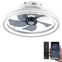 Baysquirrel Ceiling Fans with Lights, Flush Mount Modern Ceiling Fan and App & Remote Control, 19" LED Bladeless Ceiling Fans, Stepless Dimmable 3 Colors and 6 Speeds