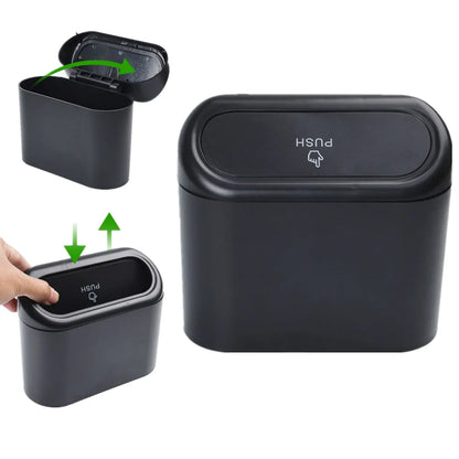 Portable mini trash can hanging in car