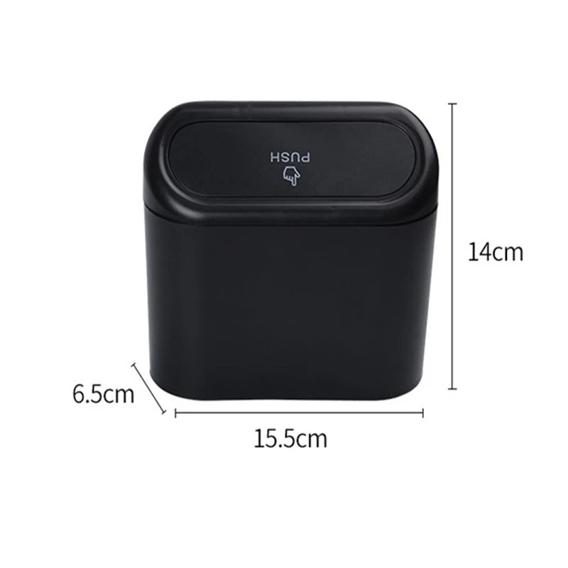 Portable mini trash can hanging in car