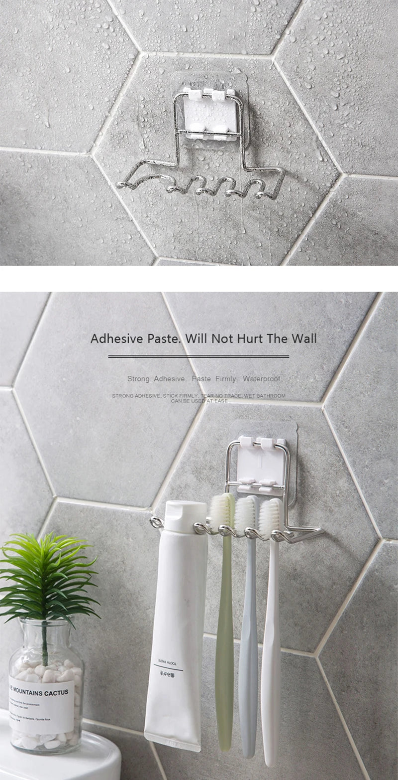 Wall-mounted toothbrush holder stainless steel