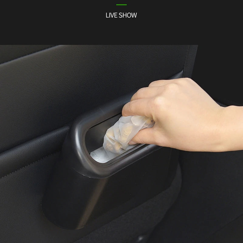 Portable mini trash can hanging in car