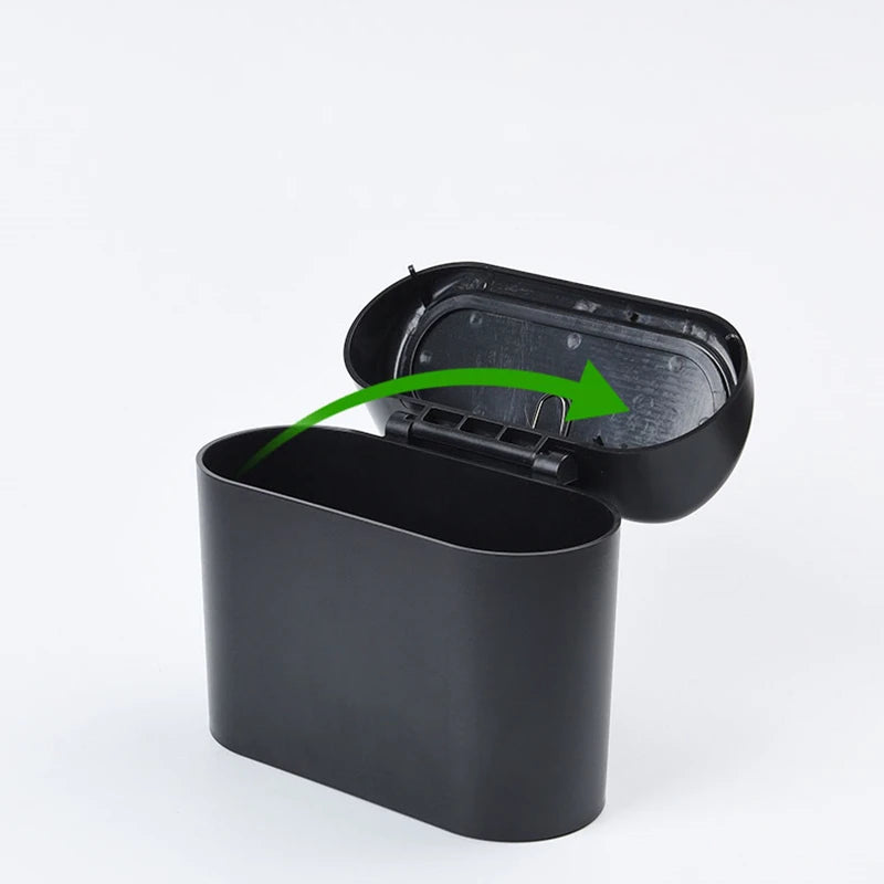 Portable mini trash can hanging in car