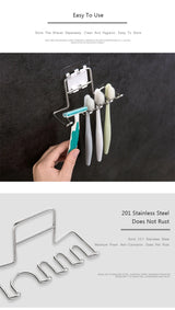 Wall-mounted toothbrush holder stainless steel