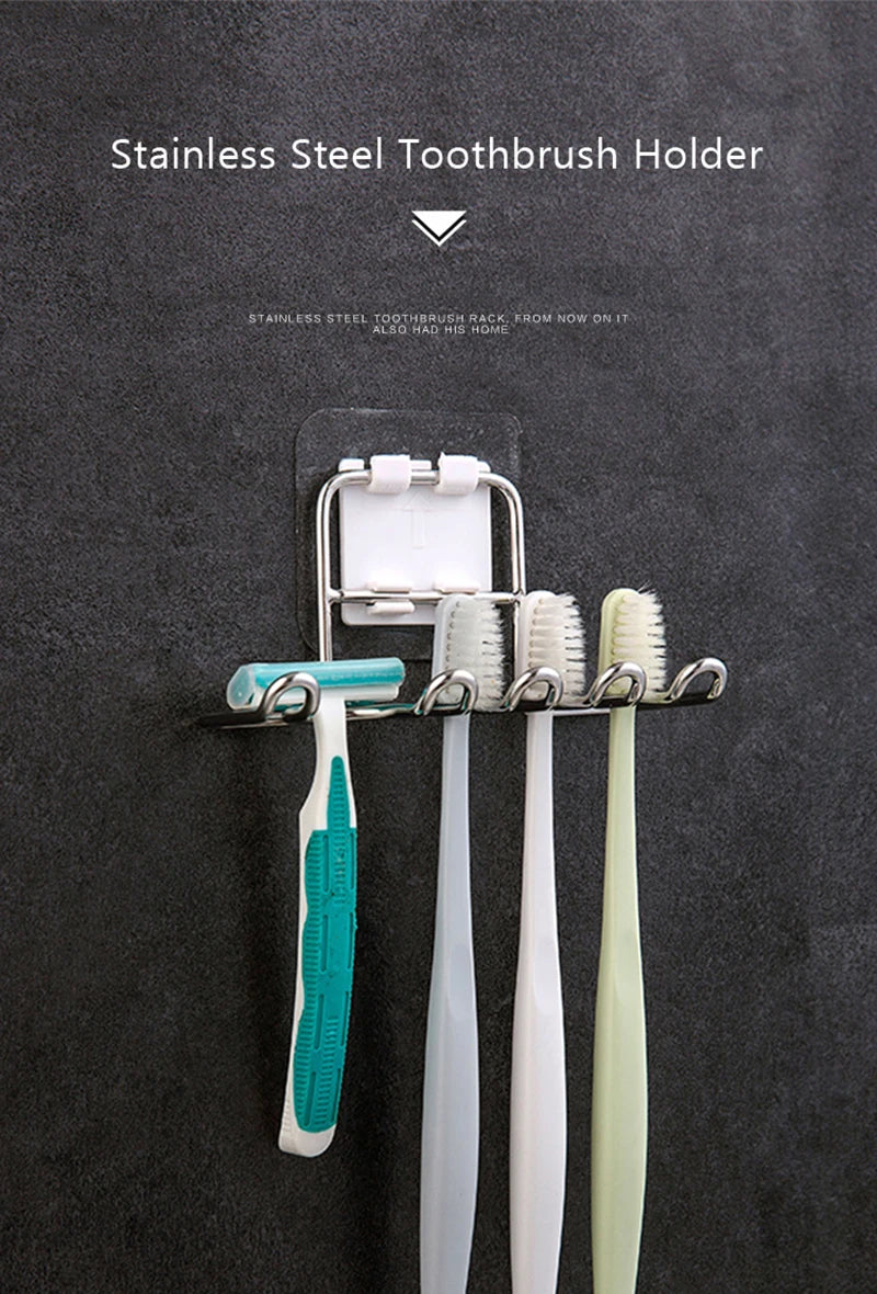 Wall-mounted toothbrush holder stainless steel