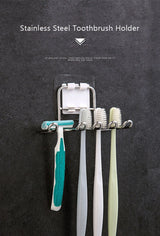 Wall-mounted toothbrush holder stainless steel