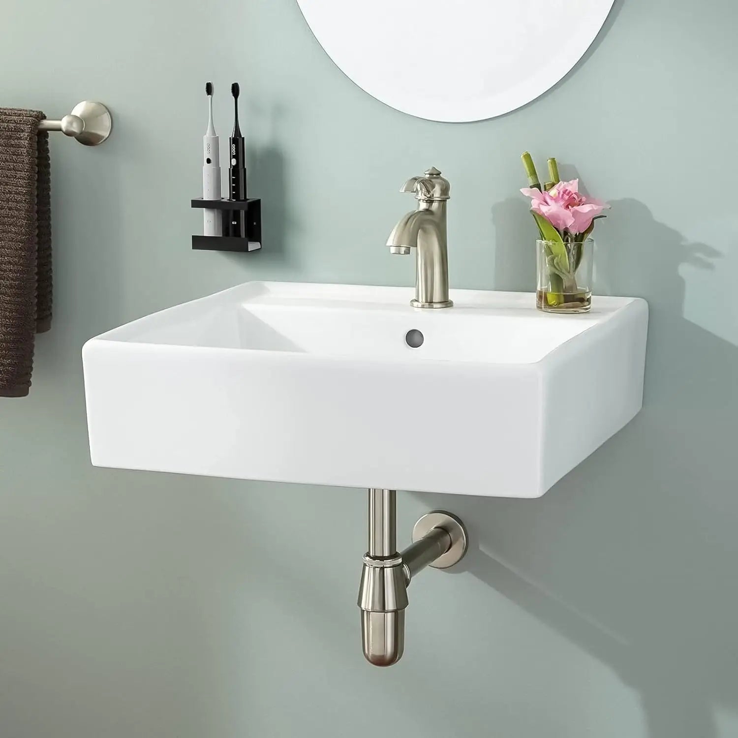 Aluminum wall-mounted toothbrush holder electric brush hanger