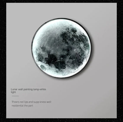 Modern Round Moon Wall Lamp Nordic LED Planet Sconce for Bedroom