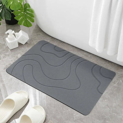 Indoor Diatomite Stone Bath Mat – Quick-Dry Water Absorbing Floor Rug