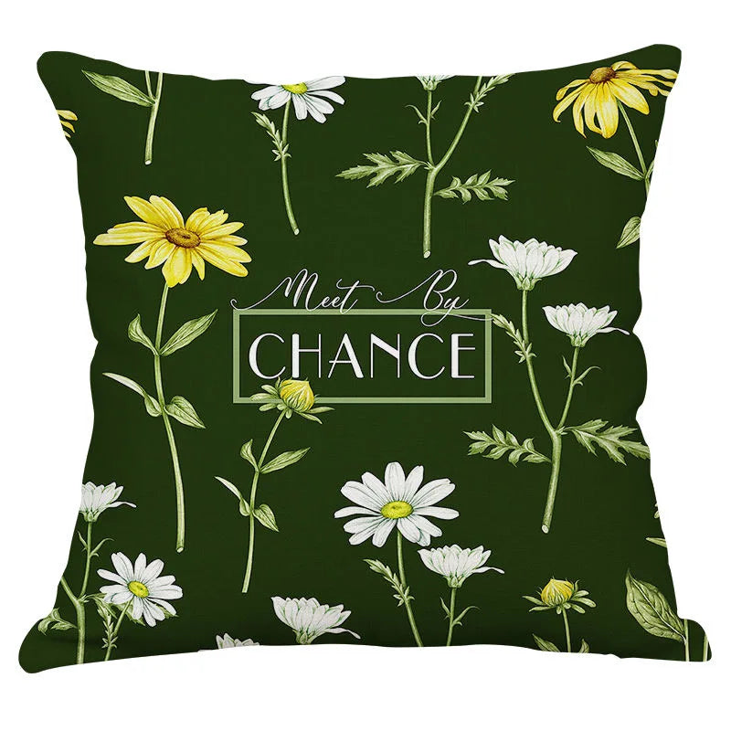 Modern green cushion cover close-up fabric