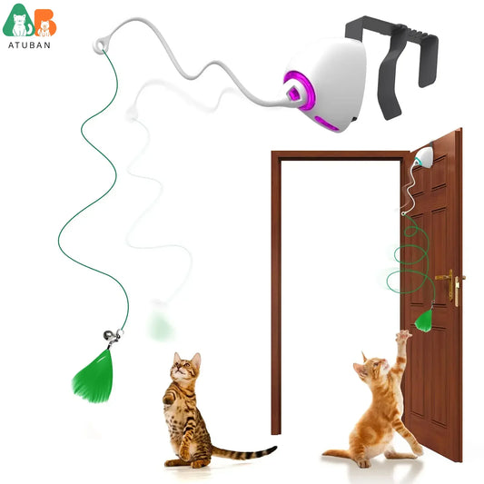 Automatic Electric Cat Rope Toy Interactive Hanging String Teaser for Cats & Kittens