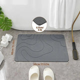 Diatomite bath mat in modern bathroom