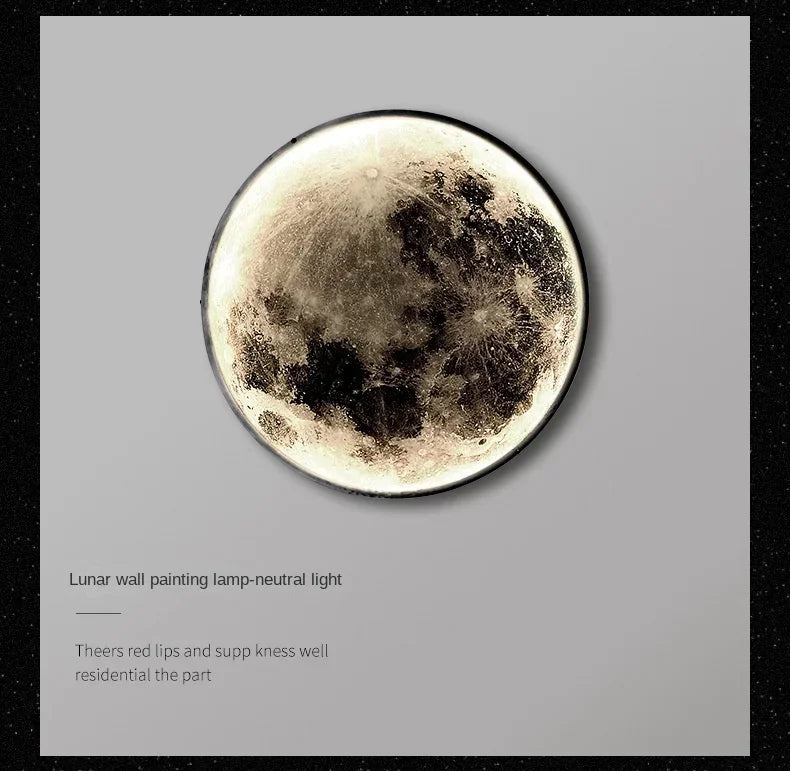 Modern Round Moon Wall Lamp Nordic LED Planet Sconce for Bedroom