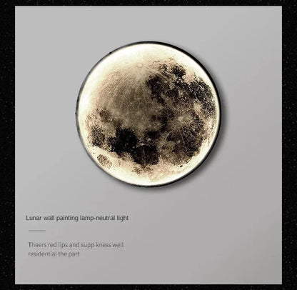 Modern Round Moon Wall Lamp Nordic LED Planet Sconce for Bedroom