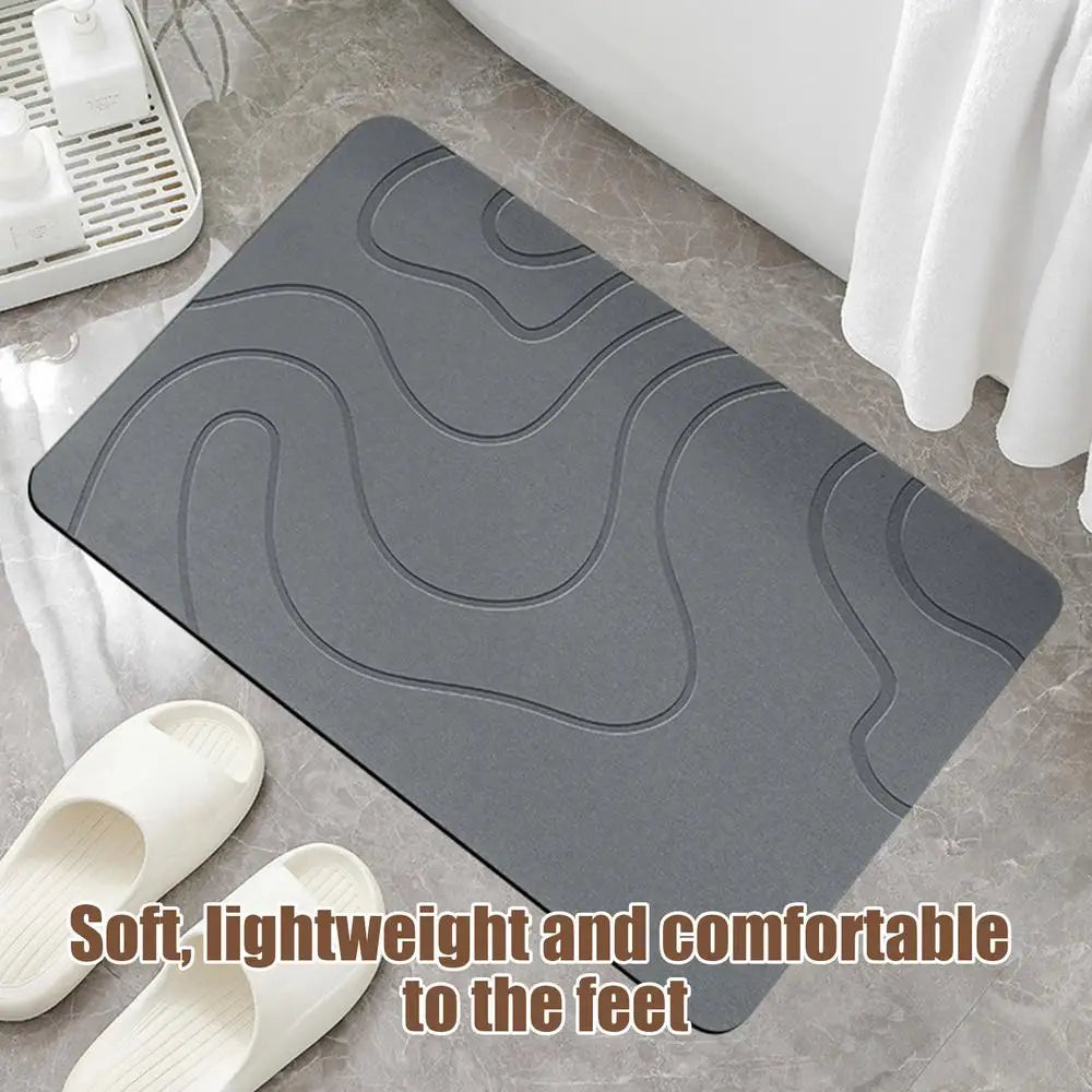 Indoor Diatomite Stone Bath Mat – Quick-Dry Water Absorbing Floor Rug