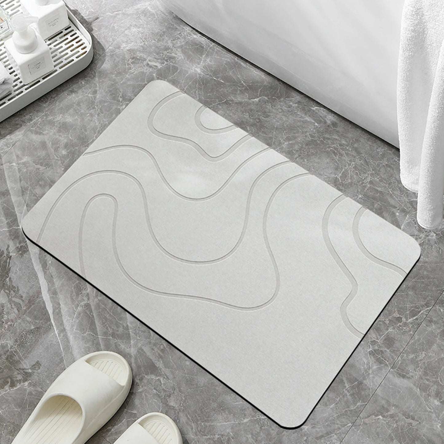 Indoor Diatomite Stone Bath Mat quick-dry water absorbing surface