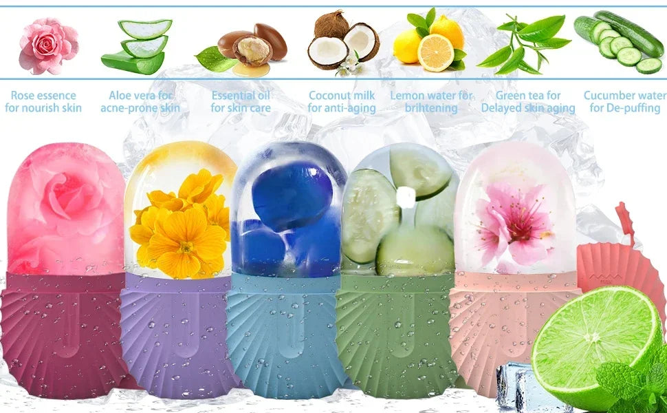 Ice Facial Roller & Ice Globe Face Massager – Lifting, Contouring & Skin Cooling Beauty Tool
