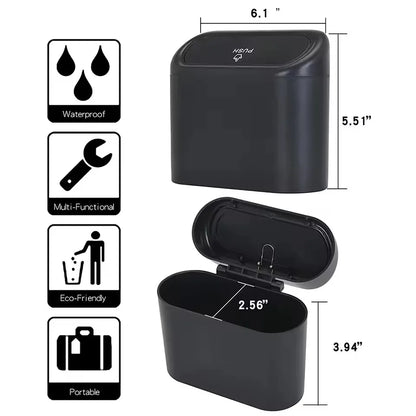 Mini car trash can hanging behind seat