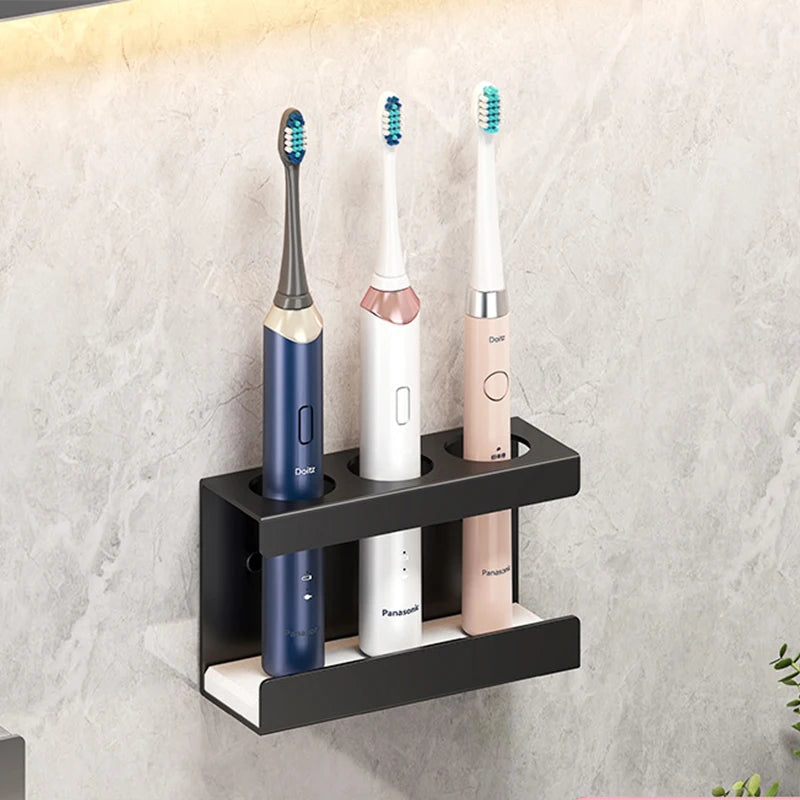 Wall-mounted toothbrush holder for electric toothbrushes