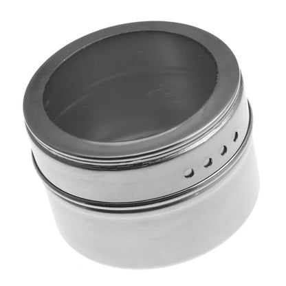 Magnetic spice jar set stainless steel