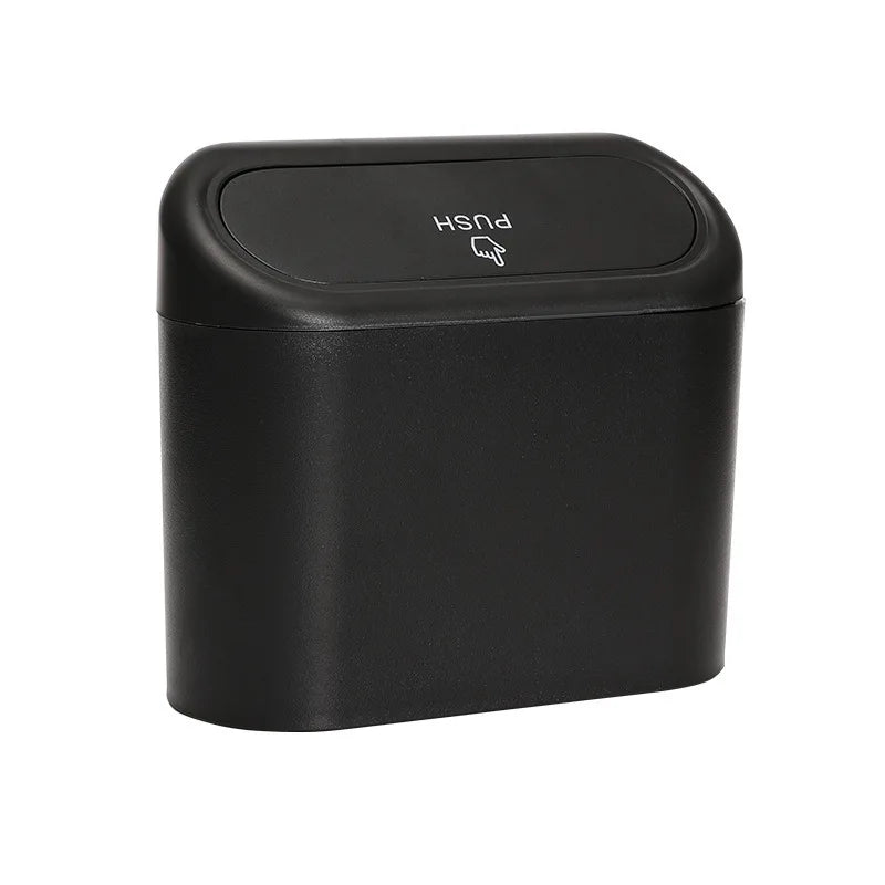 Foldable car trash bin with lid