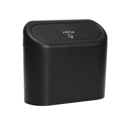 Foldable car trash bin with lid
