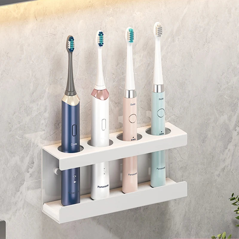 Wall-mounted toothbrush holder for electric toothbrushes