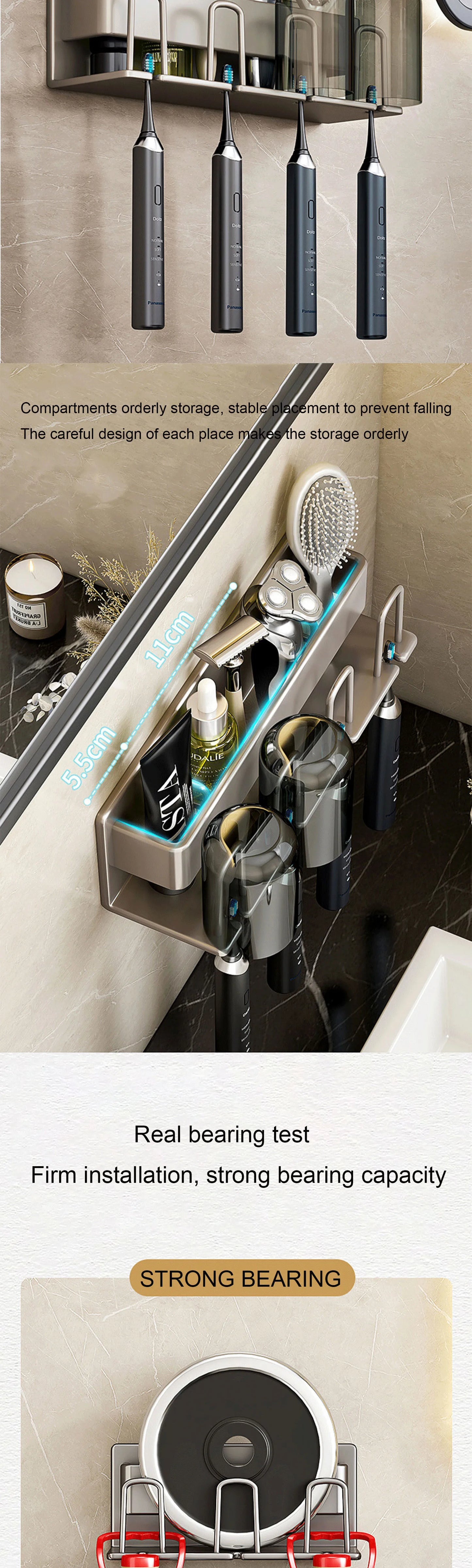 Wall-mounted toothbrush holder with toothpaste dispenser