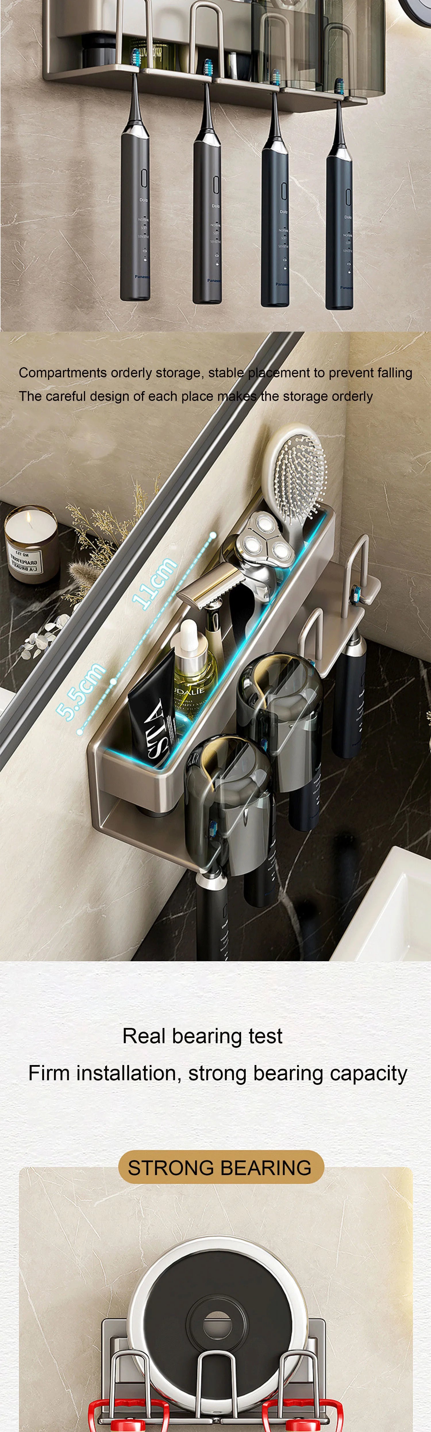 Wall-mounted toothbrush holder with toothpaste dispenser