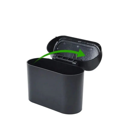 Car trash bin hanging behind seat