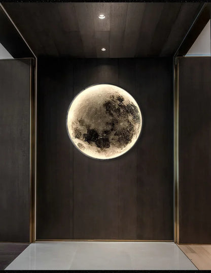 Modern Round Moon Wall Lamp Nordic LED Planet Sconce for Bedroom