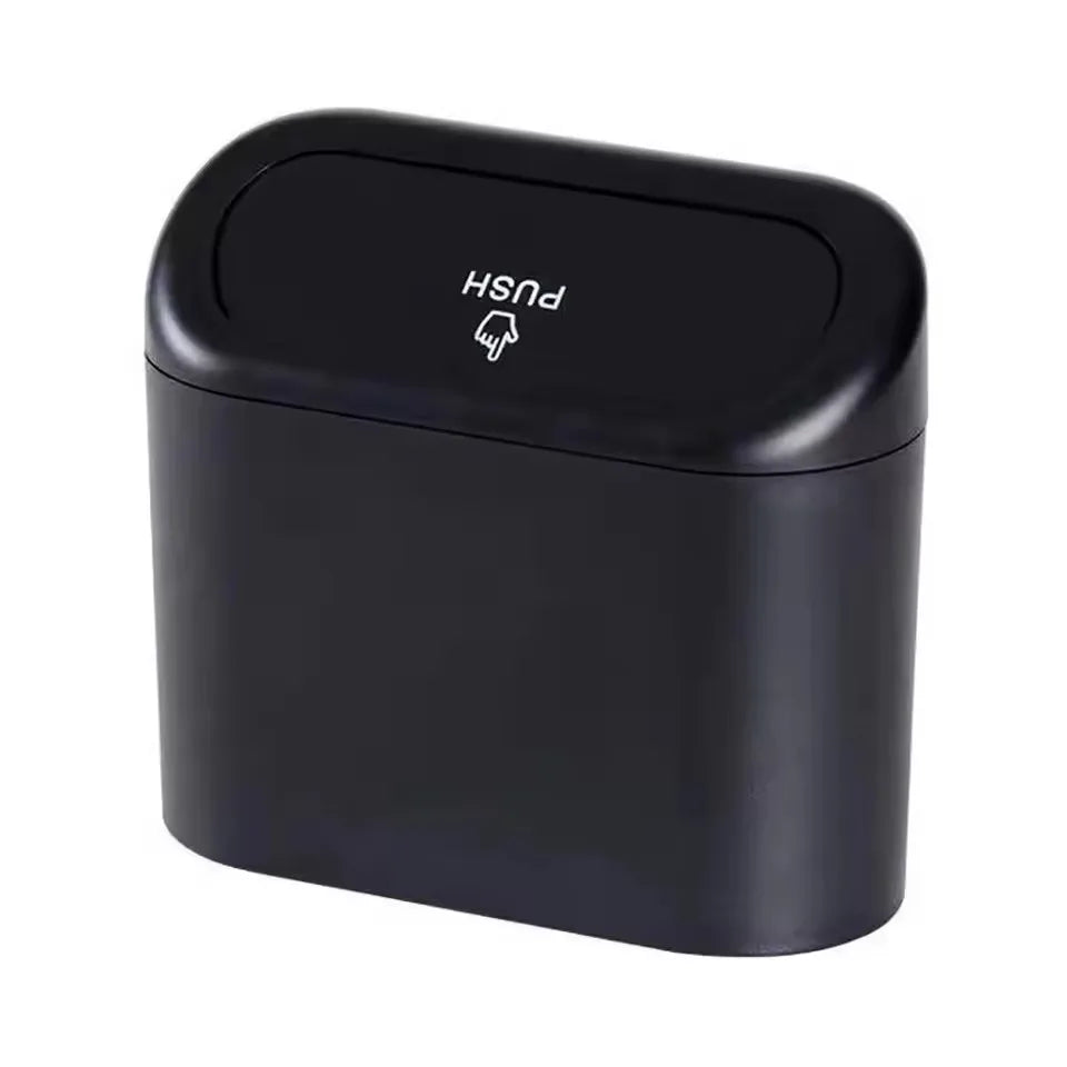Mini car trash can hanging behind seat