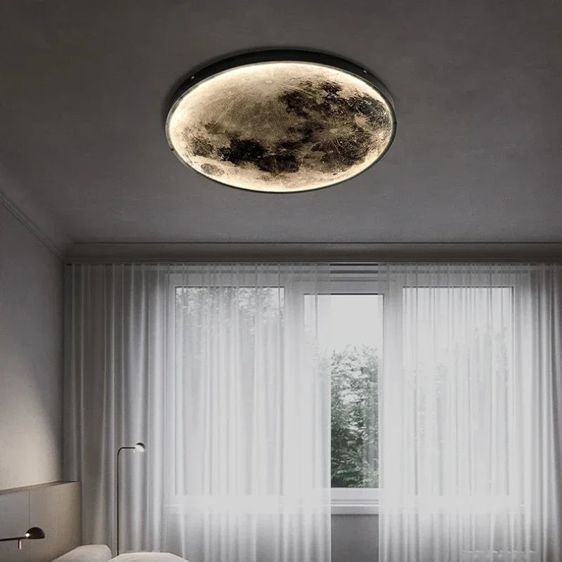 Modern Round Moon Wall Lamp Nordic LED Planet Sconce for Bedroom