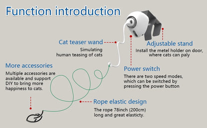 Automatic Electric Cat Rope Toy Interactive Hanging String Teaser for Cats & Kittens