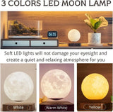Levitating Moon Lamp Magnetic Floating Spinning Night Light with 3 Color Modes