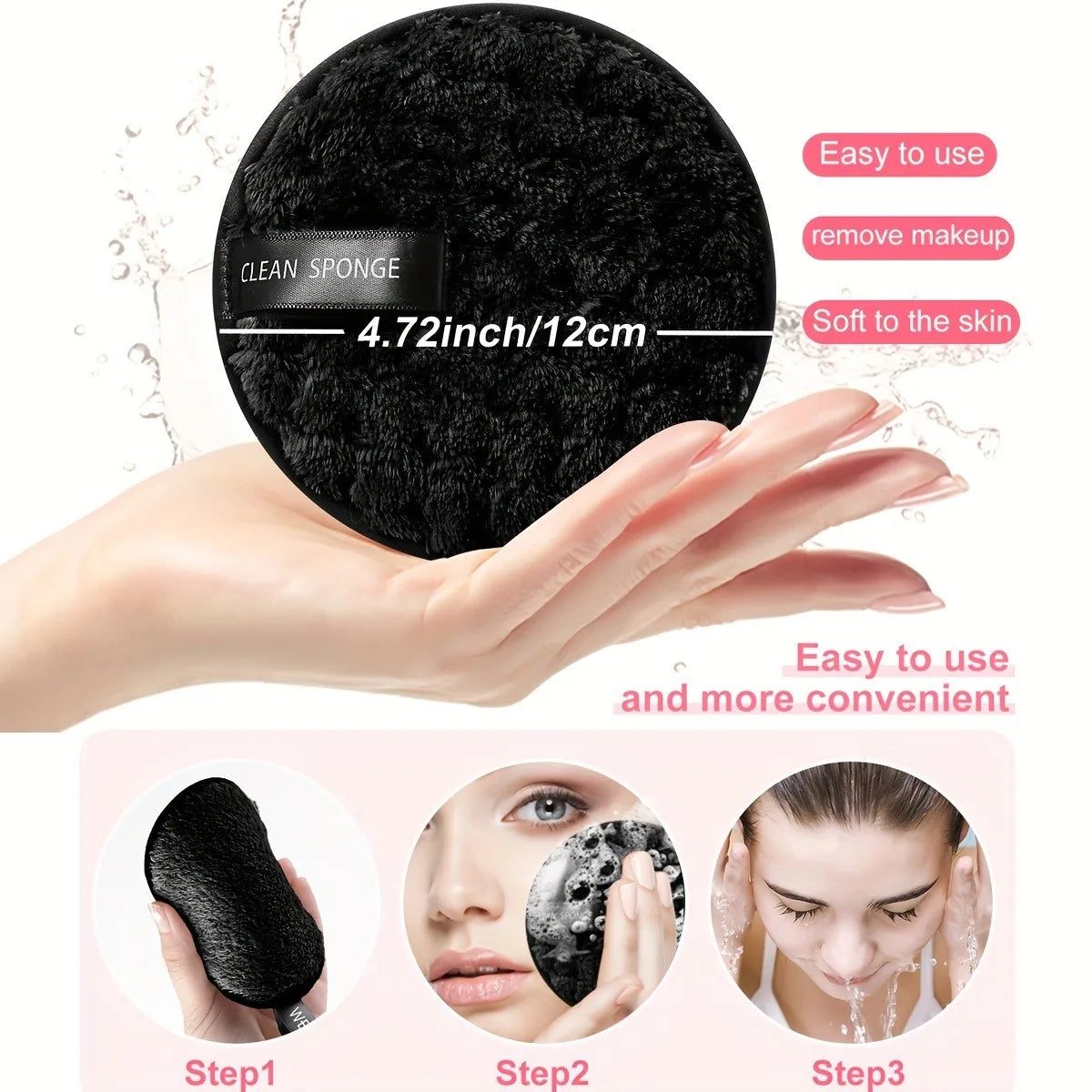Reusable Face Makeup Remover Cotton Pads Soft Double-Sided Cleansing Rounds