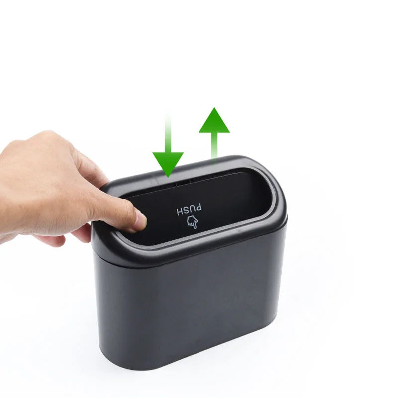 Foldable car trash bin with lid