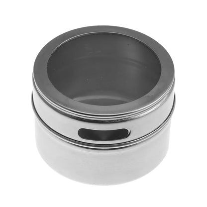 Magnetic spice jar set stainless steel